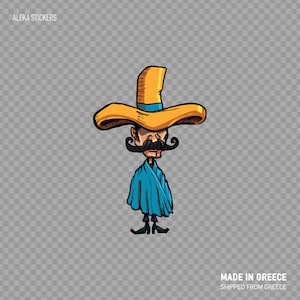 Sticker Sticker Mexicaans met Sombrero blauwe Restaurant decoratie winkel Cartoon XXR9X