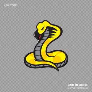 Stickersticker Geel Cobra decoratief exotisch reptiel topkwaliteit vinyl W9X42