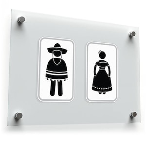 Adesivo Decalcomania Wc Bagni Cartello Messico Uomo Donna Toilette Bagno Lavandino Informazioni cartello W8679