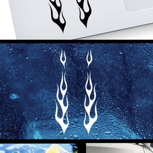 Decal Sticker Pair of Flames ATV Car Decoration Easy Rider Helmet ...