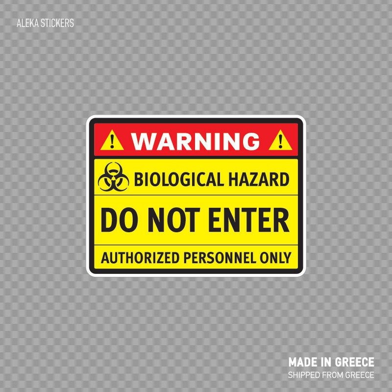 Decal Sticker Warning Biological Hazard Do Not Enter Etsy