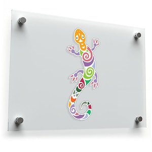 Sticker vinyle gecko coloré - Sticker lézard dynamique et ludique pour ordinateurs portables, voitures, bouteilles d'eau et murs, durable et facile à appliquer X3 x 83