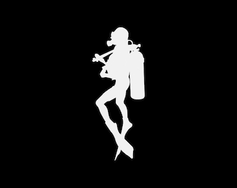 Decal Sticker Scuba Diver apnea free-diving snorkelling scuba spearguns water hunting diving mask Fins for freedive XZEX2