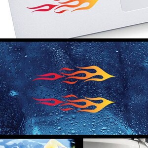 Decal Sticker Pair of Flames Red Orange Yellow Tribal Racing Design ...