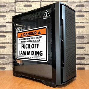 Sticker sticker gevaar grappig de dj niet storen tenzij er een ernstig probleem is muziek grappig humoristisch bord X3562