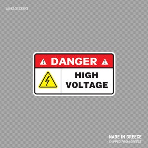 Stickersticker Gevaar Hoogspanning veiligheidsbord Topkwaliteit vinyl Elektriciteit X8624