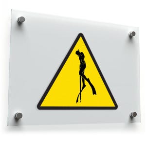 Spearfishing Taucher Warnschild Aufkleber - mutiger Dreieck-Vinyl-Aufkleber für Autos, Boote oder Ausrüstung, langlebig und entfernbar Apnoe ZZ873