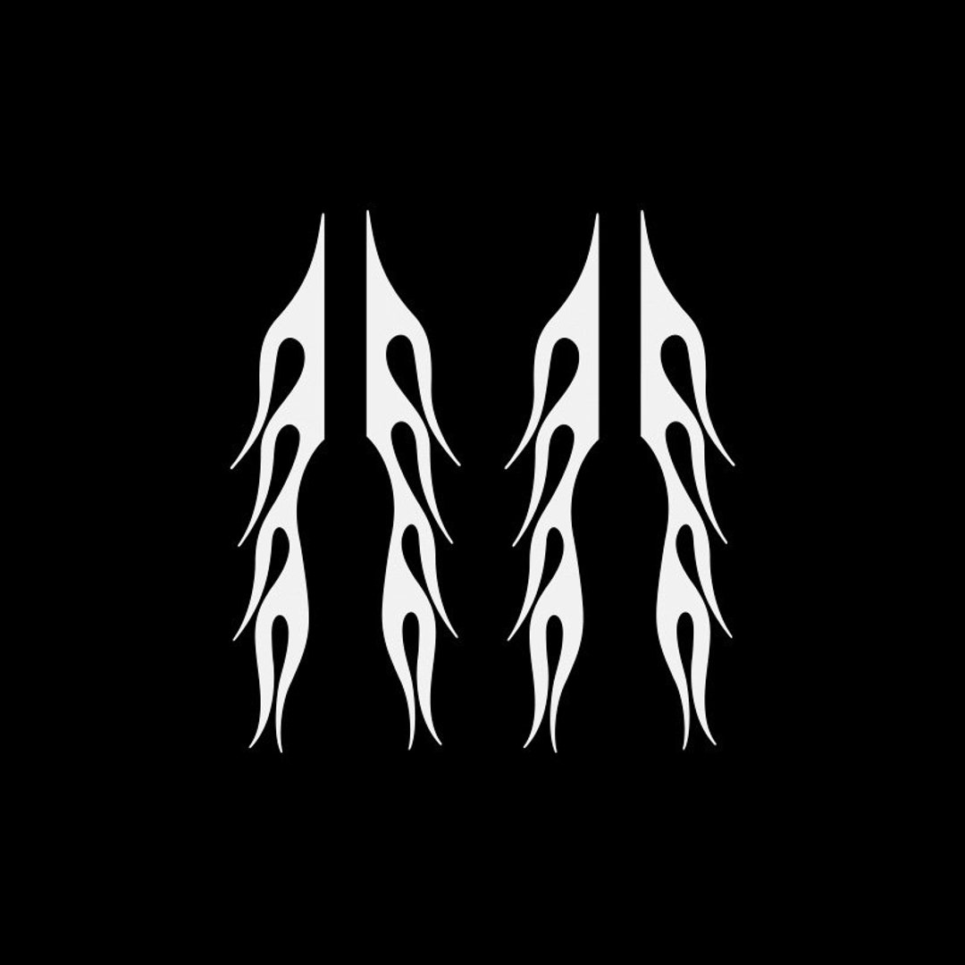 Decal Sticker Pair of Flames Tribal Racing Design Flamed Helmet ...