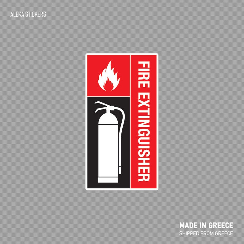 Decal Sticker Fire Alarm Emergencies Signs Fire Extinguisher Etsy