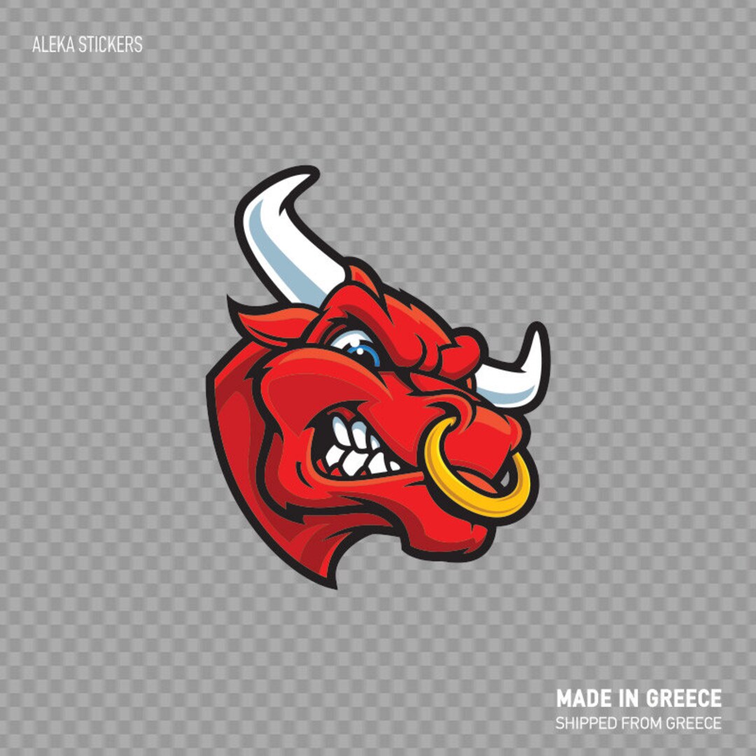 Decal Sticker Head Angry Bull Aggression Aggressive Attack Force Brutal ...