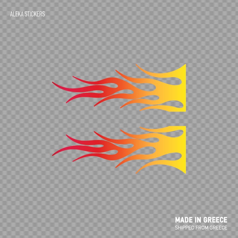 Decal Sticker Flames Red Orange Yellow Tribal Racing Design Flamed ...