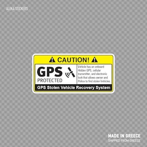 Decal Sticker Gps Protected Prevention Sign Vehicle Security sign Waterproof and weatherproof Top quality vinyl  X4XR2