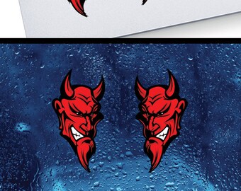 5 X 3.88 In Decal Stickers Pair Of Devil Evil Satan Hell Evil Satan Motorbike Waterproof 