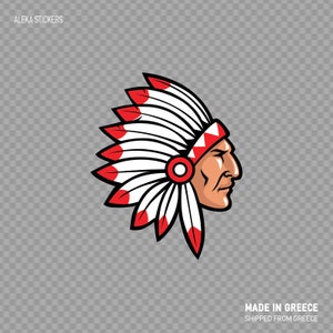 Aufkleber Aufkleber Häuptling Chief Krieger Federn Navajo Apache Cherokee Geronimo Oglala Lakota Crow Sioux Buffalo Bill Blackfoot W8WZZ