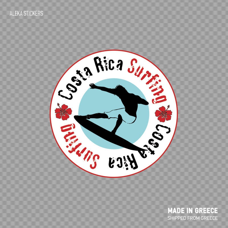 Decal Sticker Costa Rica Surfing Souvenir Memorabilia Beach - Etsy