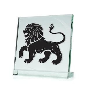 Calcomanía adhesiva León Heráldico Felino Rey macho Panthera leo sabana África subsahariana Real heráldico Rey escudo de armas emblema ZZ934