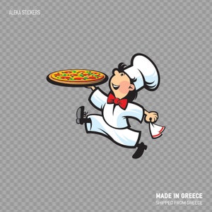 Decal Sticker Pizza Restaurant decoratie eten gevlamd hongerig Italië W9894