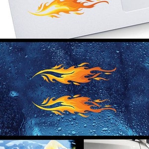 Decal Sticker Pair of Racing Flames Red Orange Yellow Top Quality Vinyl ...