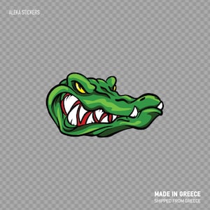Sticker sticker Gator Alligator boos agressie Hangry brullende cartoon groene X3WRS