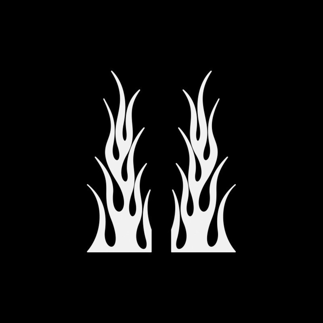 Decal Sticker Pair of Flames Tribal Racing Design Flamed Helmet ...