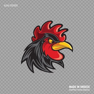 Sticker Sticker zwarte haan Cockerel Gallus figuur boerderij winkel Restaurant dierenwinkel decoratie waterdicht weerbestendige indoor outdoor W9X72