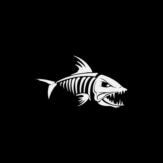 Decal Sticker Skeleton Fish Bones Deep Water Aggression Boat Fishing  Saltwater Bait the Hook XRX59 