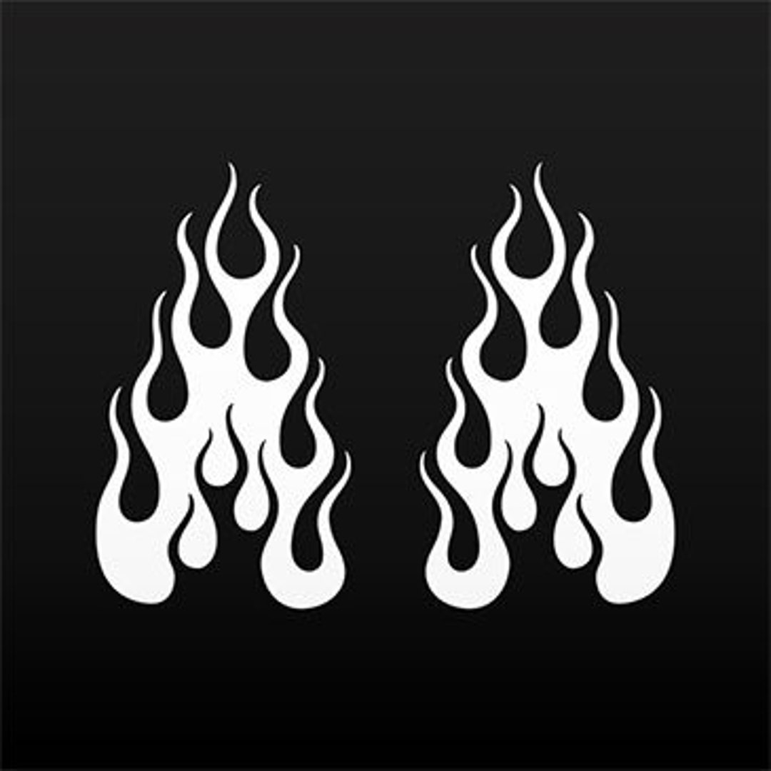 Decal Sticker Pair of Flames Tribal Racing Design Flamed Helmet ...