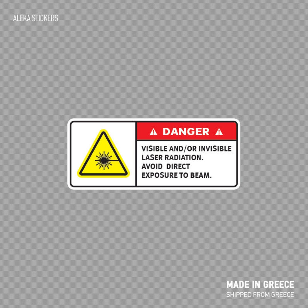 Laser Radiation Safety Sticker Decal Danger Avoid Direct Etsy