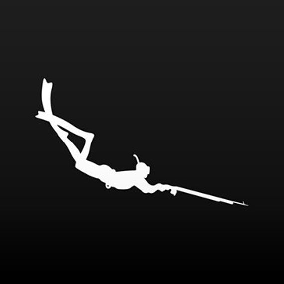 Decal Scuba Diver Spearfishing Diving Snorkelling Underwater Sports Free- diving Spearguns Water Hunting Diving Mask Fins for Freedive W7953 -   Canada