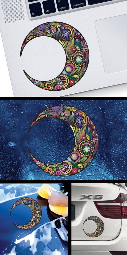 .*・゜Moon .゜・*. Decal Sticker Floral Moon Night Colorful Room Decoration