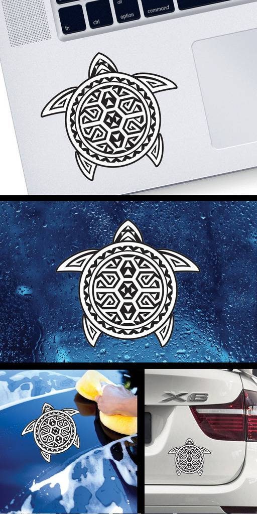 Décalcomanie Vinyle Tortue Tribale – Style Plage Et Paradis Tropical – TT101