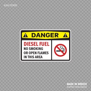 Sticker Sticker gevaar Diesel brandstof No of Open vlammen In deze Rokersruimte veiligheidsmaatregel teken vuur waterdicht weerbestendige X42W9