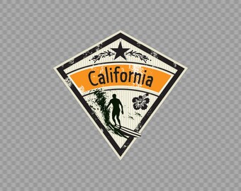 Decal Sticker California Beach Souvenir Memorabilia adventure surfer surfboard reef sea beach  weatherproof ZK347