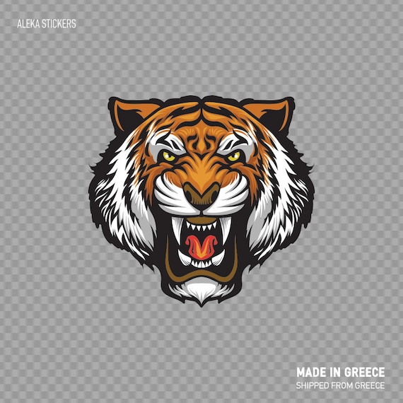 Aufkleber Aufkleber Wutend Tiger Kopf Schreien Brullen Etsy