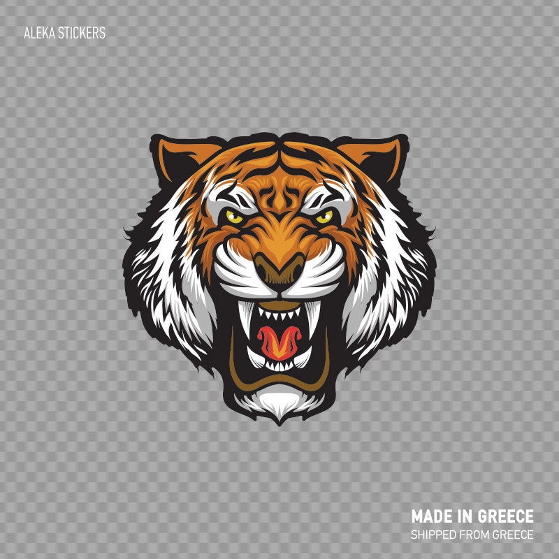 Decal Sticker Angry Tiger Head Screaming Roaring Attack - Etsy Ireland Decal Sticker Angry Tiger Head Screaming Roaring Attack - Etsy Ireland