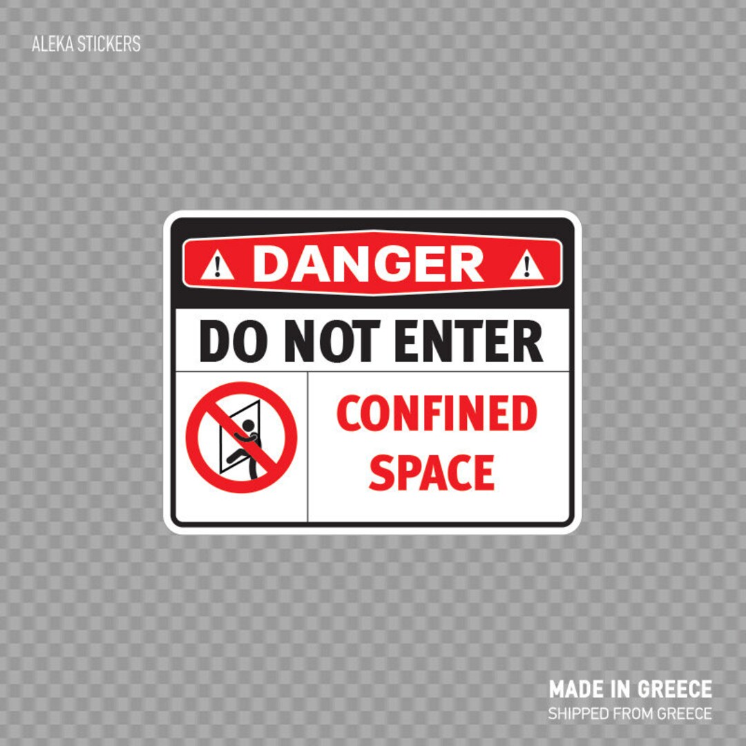 High-risk Hazard Alert Sticker - Confined Space Safety Warning Decal ...