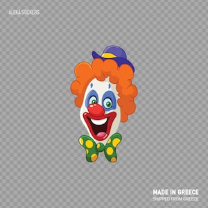 Calcoman pegatina Clown Head fiesta carnival rio Smile Happy kids room store decoración de alta calidad vinilo impermeable resistente a la intemperie X2699