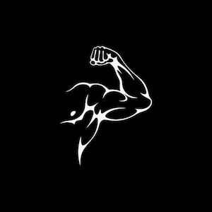 Sticker Sticker Bodybuilder Spier sportschool lichaamsbeweging balans kracht flexibiliteit behendigheid coördinatie uithoudingsvermogen fitness atletische KR459