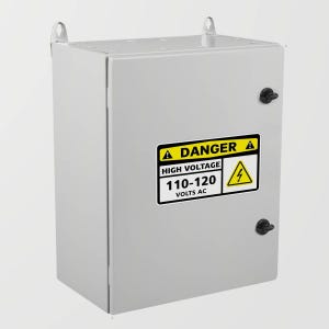 Stickersticker Gevaar Hoogspanning 110-120 Volt Ac veiligheidsbord Topkwaliteit print Elektriciteit Veiligheidswaarschuwingssticker voor industrieel gebruik X4338