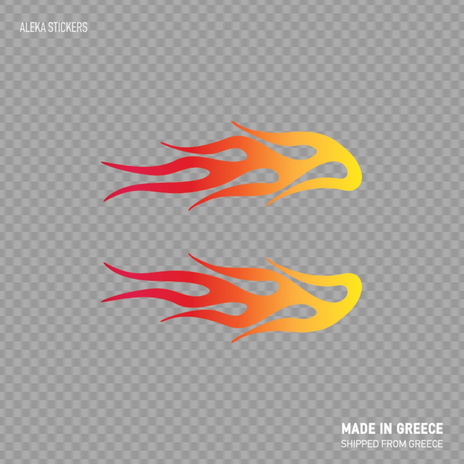 Decal Sticker Pair of Flames Red Orange Yellow Helmet Motorcycle Speed ...