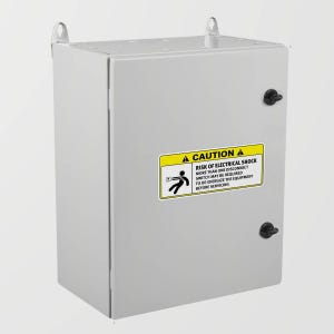 Let op: sticker risico op elektrische schokken – goed zichtbare veiligheidsvinylsticker voor industriële en elektrische apparatuur X8563