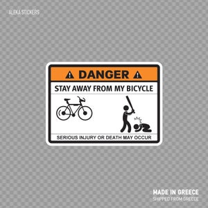 Sticker autocollant rester Away From My bicyclette vélo drôle signe VTT vélo XR772