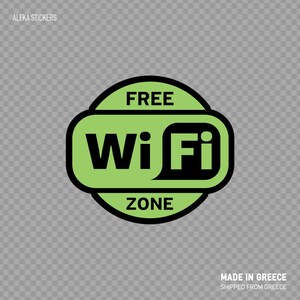 Sticker Sticker Wifi vrije Zone groen zwart Print op signfolie slaan winkel hotelrestaurant decoratie X2ZEW