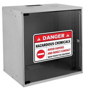 Sticker Danger Hazardous Chemicals – gewaagde veiligheidsvinylsticker voor industriële en chemische zones X4437