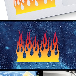Decal Sticker Flame Red Orange Yellow Motorcycle Motorbike Racing ...