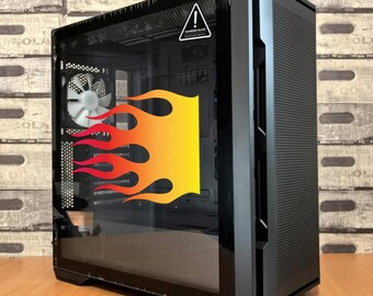 Flame Vinyl Decal – Bold Gradient Flame Sticker for Cars, Laptops, and More, Durable and Removable Art ZE249