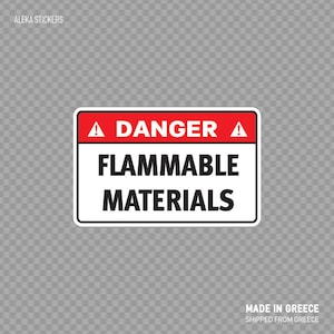 Decalcomania Adesivo Pericolo Materiali infiammabili pericolo di incendio Segnaletica di qualità X9XX9