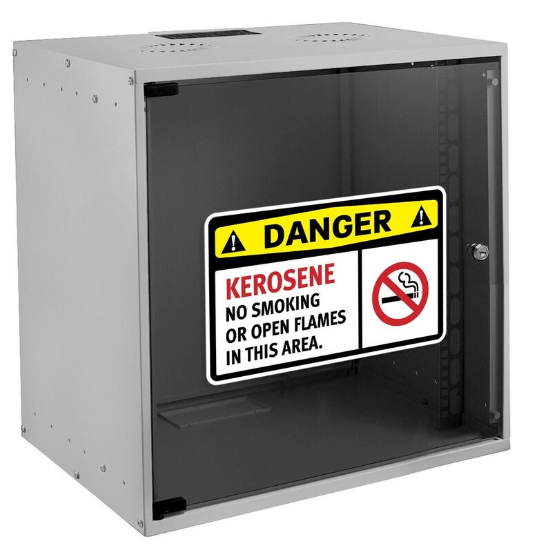 Decal Sticker Danger Kerosene No Smoking or Open Flames in This Area ...
