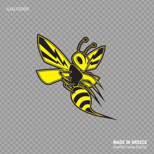 Decal Sticker Bee, Hornet, Wasp, Vespa Fighter helmet Aggressive Attack Bite Cartoon Aggressive XWZE2