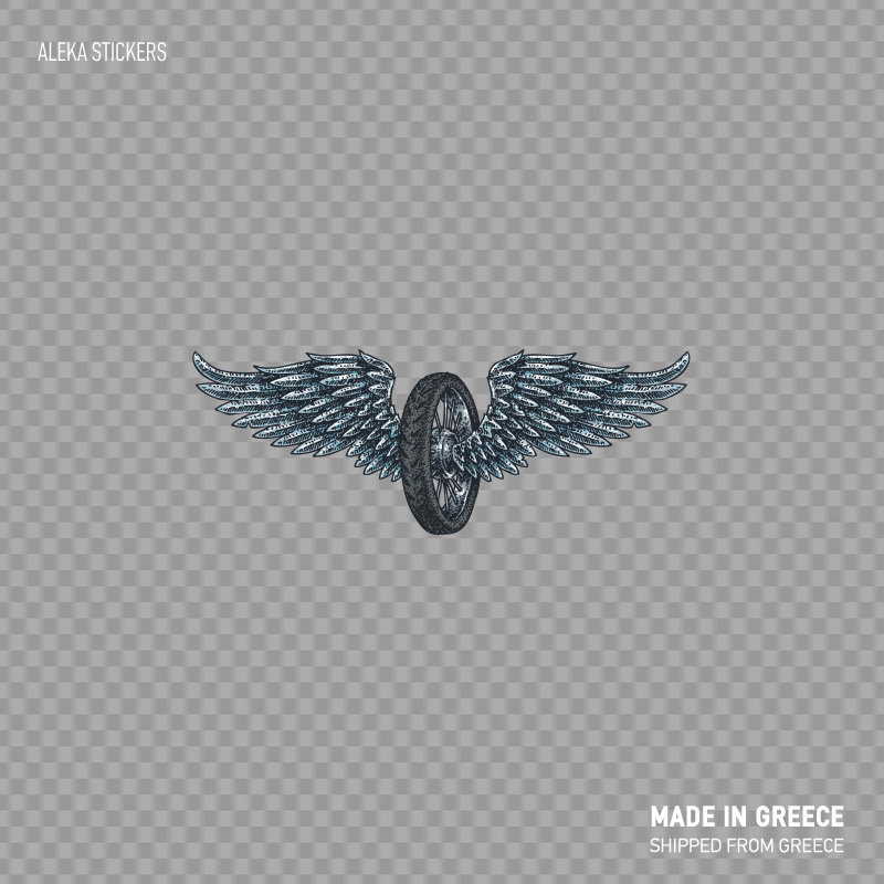 Decal Sticker Wheel With Wings Automoto Repair Decoration Helmet